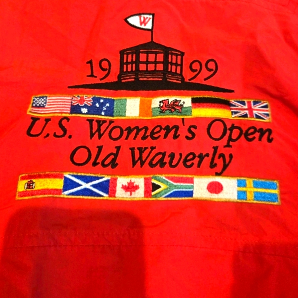 Vintage 1999 U.s. Open Waverly Red Windbreaker Jacket Size L Made In USA - Picture 2 of 6